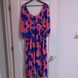 Mister Zimi Pink and Blue High Low Dress